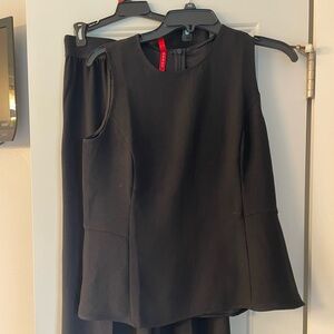 Spanx Crepe Wide Leg Pants XS and Peplum Crepe Tank Top Small